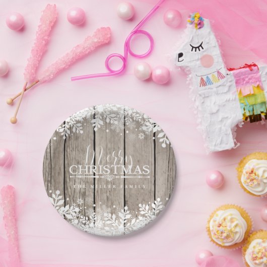 Winter Snowflake, Kerstmis Papieren Bordje (Feest)