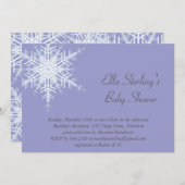 Winter Snowflake Lila Baby shower Kaart (Voorkant / Achterkant)