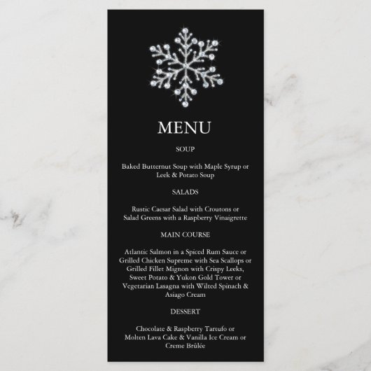 Winter Snowflake Menu (zwart) (Voorkant)