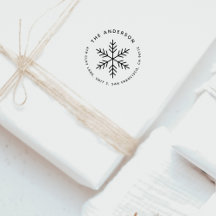 Winter Snowflake Modern Round Return Adres
