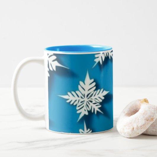 Winter Snowflake Mok | Gezellige kerst Mok (Met donut)
