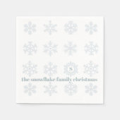 Winter Snowflake Monogram Kerst Papier Servetten (Voorkant)