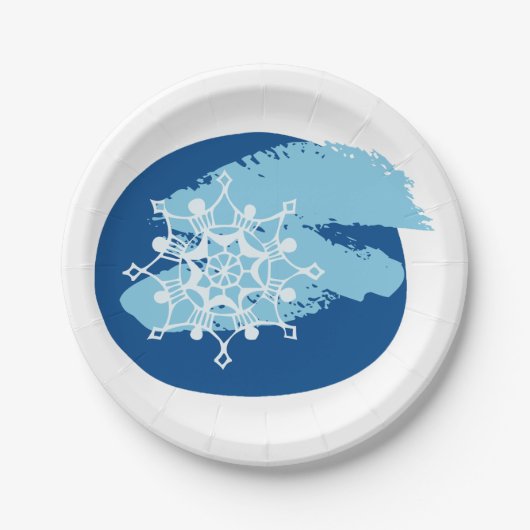 Winter Snowflake Papieren Bordje (Voorkant)