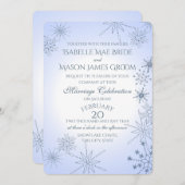 Winter Snowflake Pareltjes bruiloft Kaart (Voorkant / Achterkant)