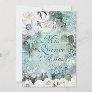 Winter Snowflake Party Invitation Kaart