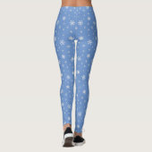 Winter Snowflake Pattern Light Blue Kerstmis Leggings (Achterkant)