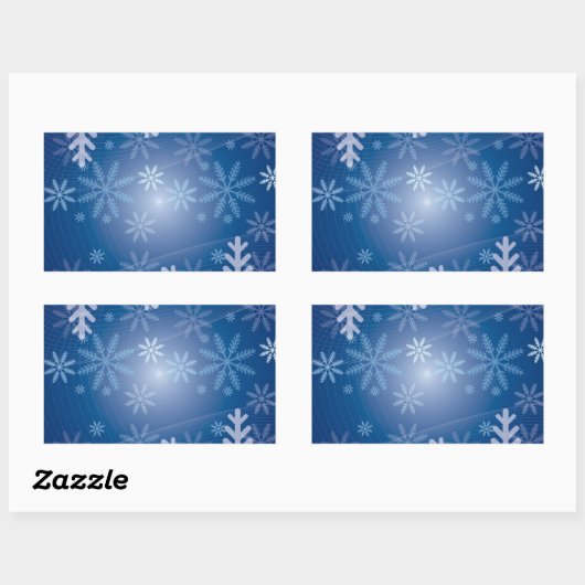 Winter Snowflake Pattern Rechthoekige Sticker (Vel)