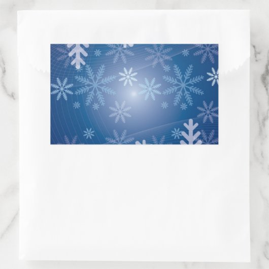 Winter Snowflake Pattern Rechthoekige Sticker (Tas)