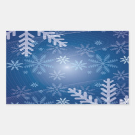 Winter Snowflake Pattern Rechthoekige Sticker