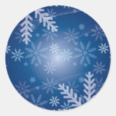 Winter Snowflake Pattern Ronde Sticker (Voorkant)