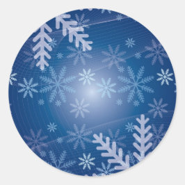 Winter Snowflake Pattern Ronde Sticker
