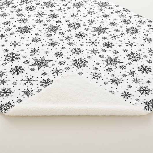 Winter Snowflake Pattern Sherpa Deken (3/4)