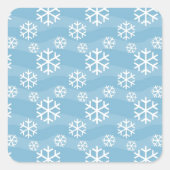 Winter Snowflake Pattern Vierkante Sticker (Voorkant)