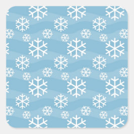 Winter Snowflake Pattern Vierkante Sticker
