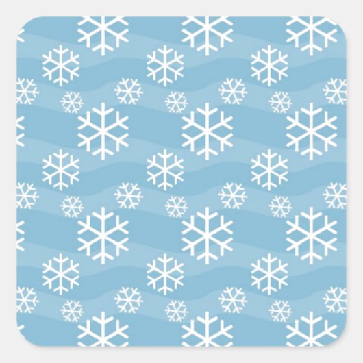 Winter Snowflake Pattern Vierkante Sticker (Voorkant)