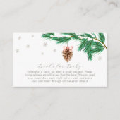 Winter Snowflake Pine cone Books For Baby Shower Informatiekaartje (Voorkant)