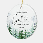 Winter Snowflake Pine Tree in Loving Memory of Dad Keramisch Ornament (Links)