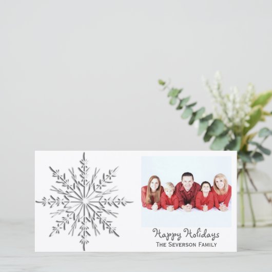 Winter Snowflake Prettige feestdagen Feestdagenkaart (Staand voorkant)