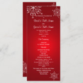 Winter Snowflake Red Wedding Programma Programmakaart (Voorkant / Achterkant)