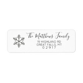 Winter Snowflake Return Address Label Sticker