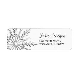 Winter Snowflake Return-adres Etiket