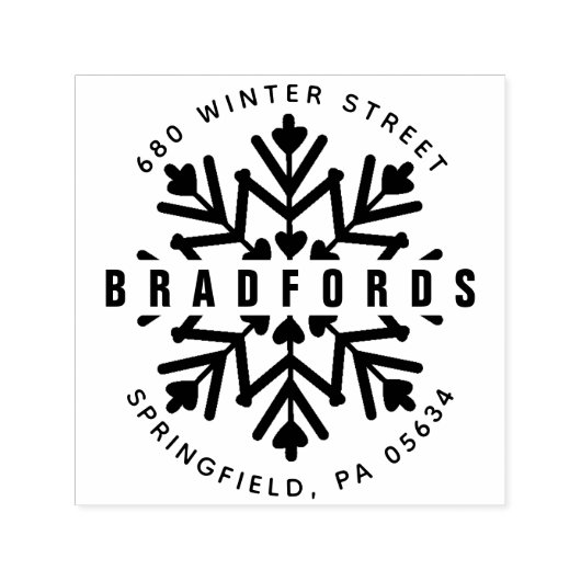 Winter Snowflake Return-adres Zelfinktende Stempel (Design)