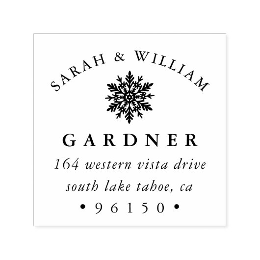 Winter Snowflake Return-adres Zelfinktende Stempel (Design)