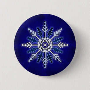 Winter Snowflake Ronde Button 5,7 Cm