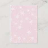 Winter Snowflake Roze Baby Luier Raffle Ticket Informatiekaartje (Achterkant)