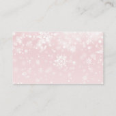 Winter Snowflake Roze Baby shower Diaper Raffle Informatiekaartje (Achterkant)