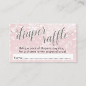 Winter Snowflake Roze Baby shower Diaper Raffle Informatiekaartje (Voorkant)