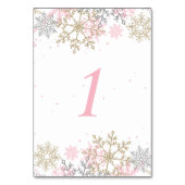 Winter Snowflake Roze en goudBaby shower Kaart (Voorkant)