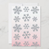 Winter Snowflake Roze en zilver Baby shower Kaart (Achterkant)