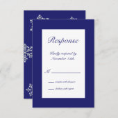 Winter Snowflake RSVP indigo (Voorkant / Achterkant)