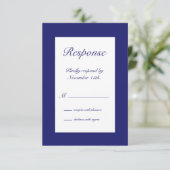 Winter Snowflake RSVP indigo Kaartje (Staand voorkant)