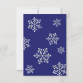 Winter Snowflake RSVP indigo Kaartje (Achterkant)