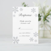 Winter Snowflake RSVP Kaartje (Staand voorkant)