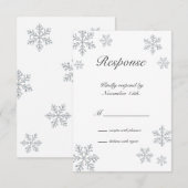 Winter Snowflake RSVP Kaartje (Voorkant / Achterkant)