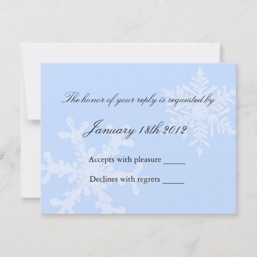 Winter Snowflake RSVP Kaartje (Voorkant)