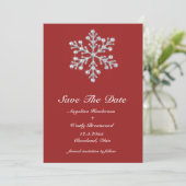 Winter Snowflake Save the Date (Staand voorkant)