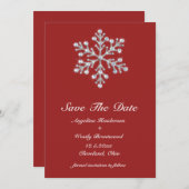 Winter Snowflake Save the Date (Voorkant / Achterkant)