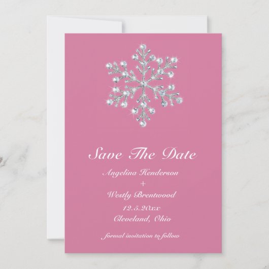 Winter Snowflake Save the Date (Voorkant)
