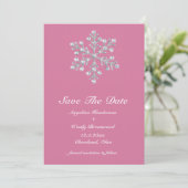 Winter Snowflake Save the Date (Staand voorkant)
