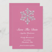 Winter Snowflake Save the Date (Voorkant / Achterkant)