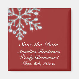 Winter Snowflake Save the Date Magnet