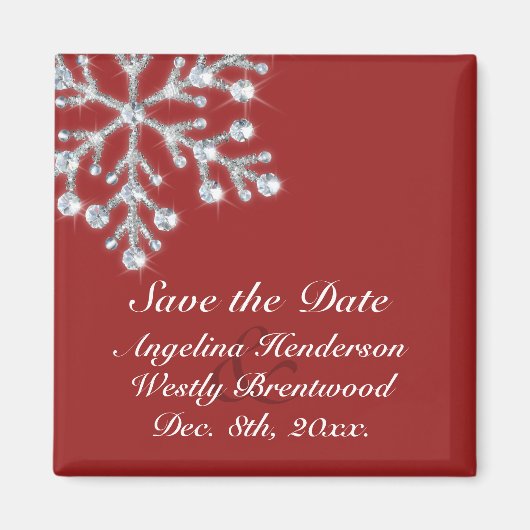 Winter Snowflake Save the Date Magnet (Voorkant)