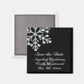 Winter Snowflake Save the Date Magnet (Voorkant / Achterkant)