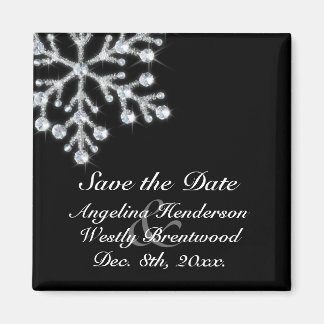 Winter Snowflake Save the Date Magnet