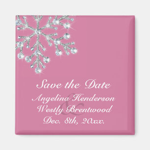 Winter Snowflake Save the Date Magnet