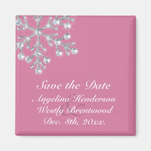 Winter Snowflake Save the Date Magnet (Voorkant)